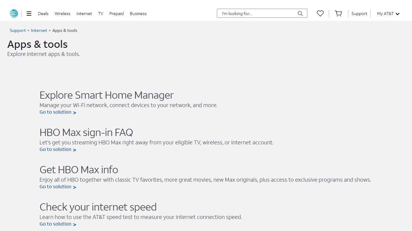Apps & tools support for Internet customers - AT&T® Official Site
